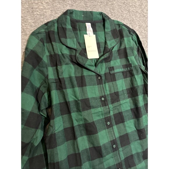 Stars Above Target Women's Sleepwear Long Sleeve Plaid Green Medium - Picture 3 of 6